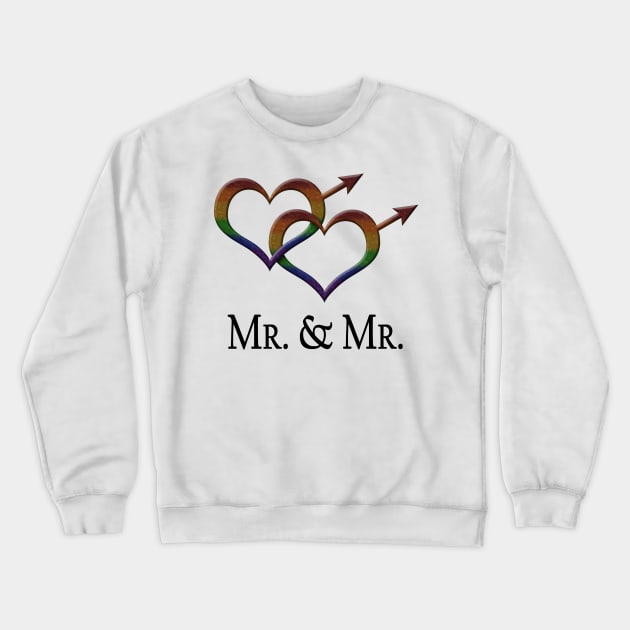 Mr. and Mr. Gay Pride Interlinking Male Gender Symbols Crewneck Sweatshirt by LiveLoudGraphics